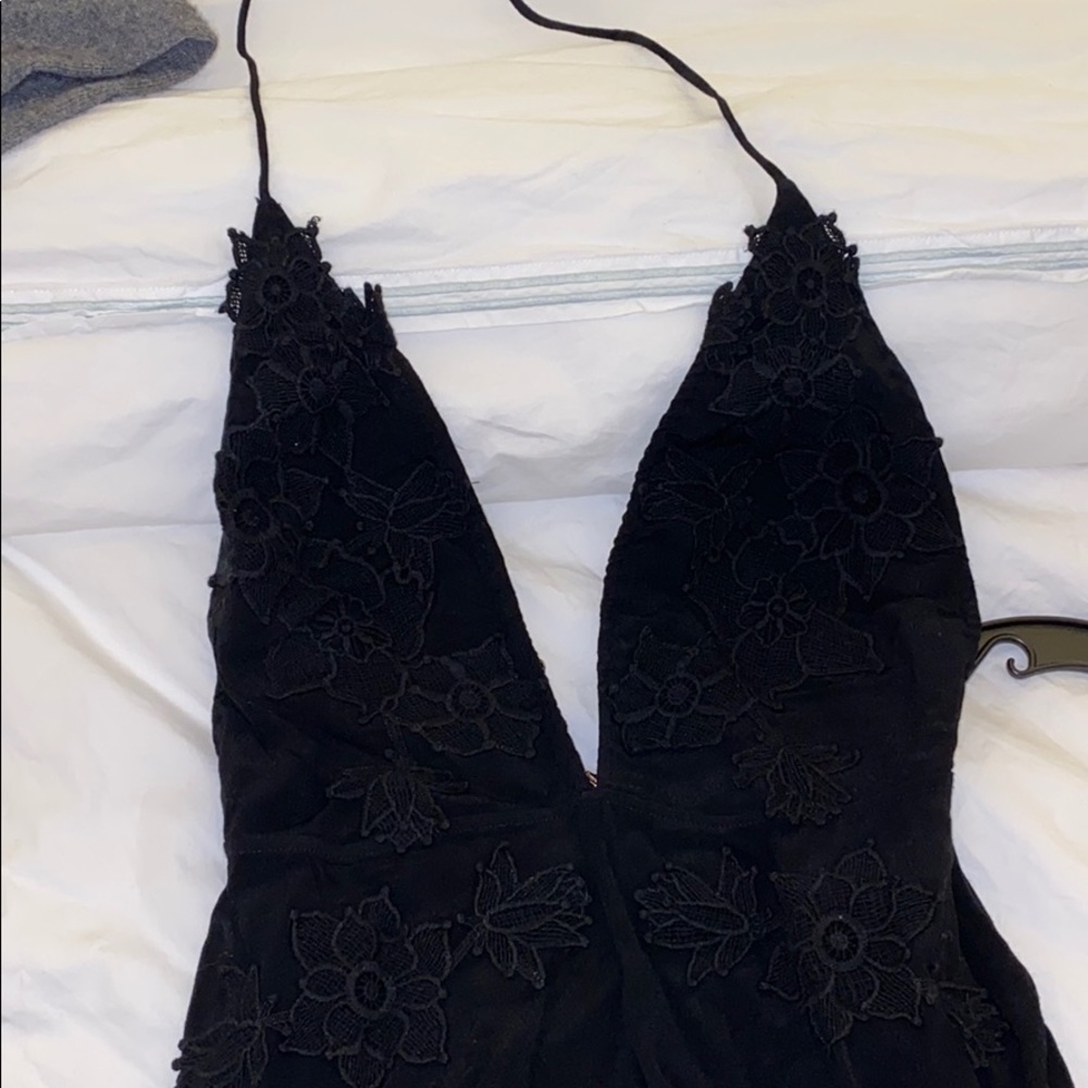 For Love and Lemons Halter Embroidered Jumpsuit